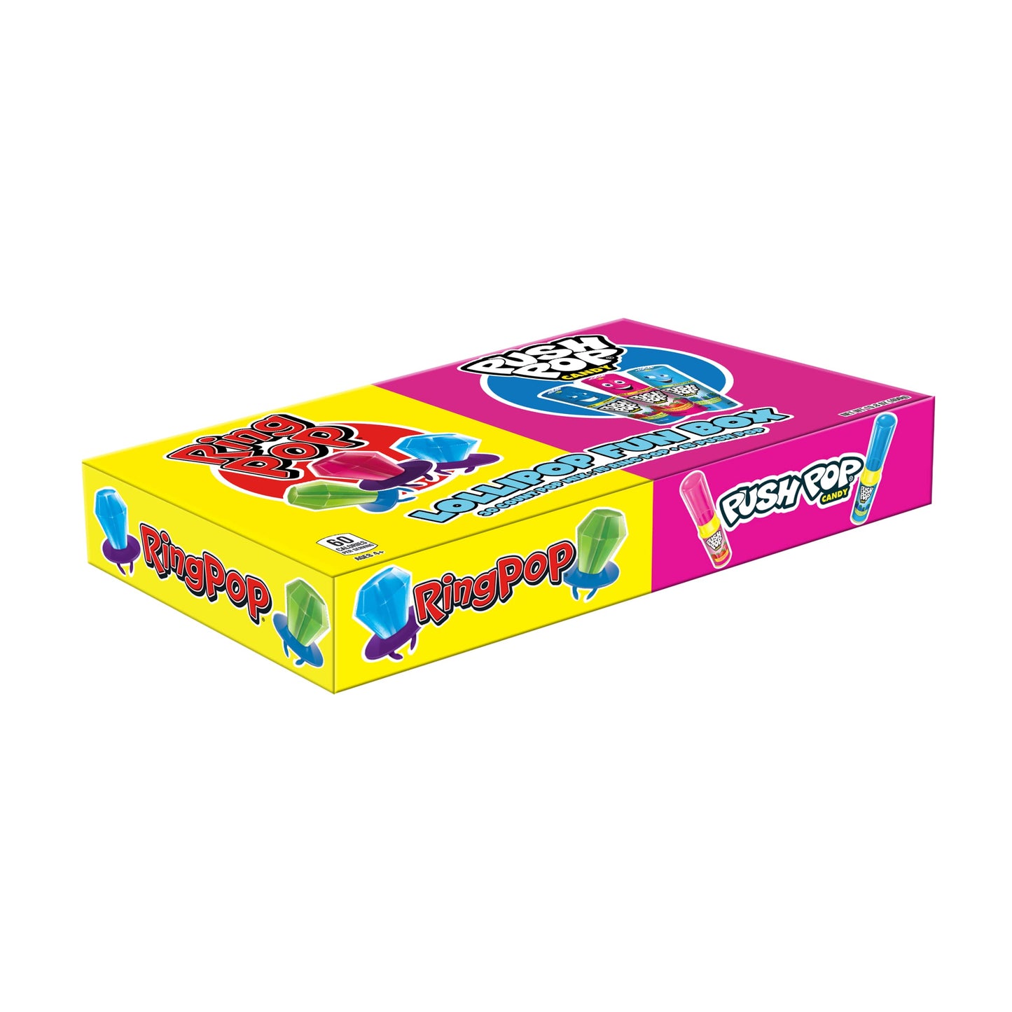 Ring Pop Push Pop 30 Count Halloween Candy Variety Pack - Assorted Fruity Lollipops - Mixed Candy Gift Box for Kids - Fun Candy