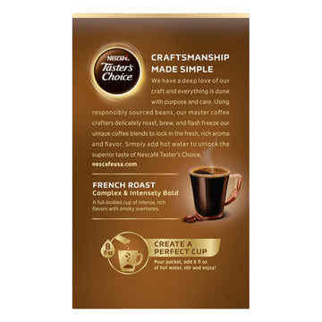 Nescafe Taster'S Choice Instant Coffee, French Roast 5 Count (Pack Of 12)