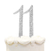 Hatcher Lee Bling Crystal 11 Birthday Cake Topper - Best Keepsake | 11Th Party Decorations Silver