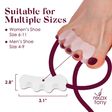 Gel Toe Separators, Spreaders & Straighteners | Hammer Toe Separator To Relieve Foot Pain & Correct Toes | Used As Toe Spacers F