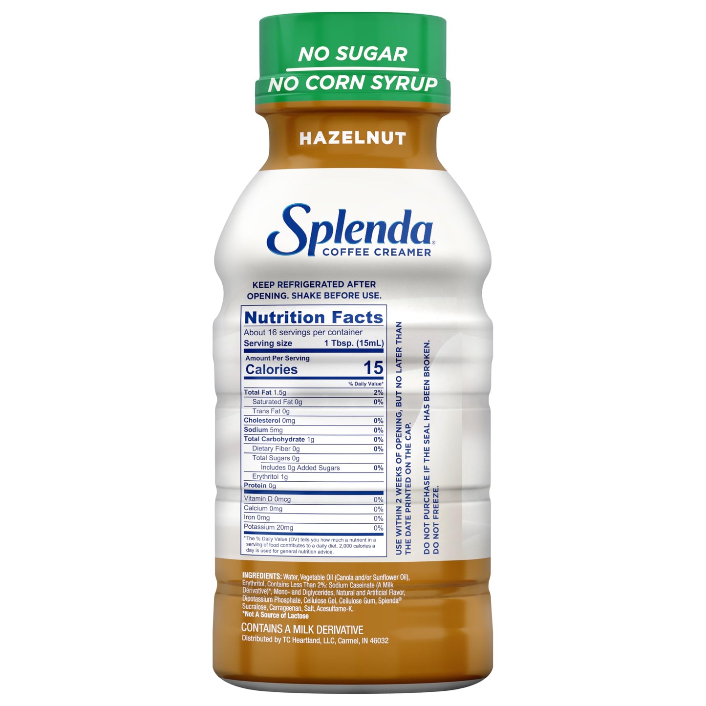 Splenda Sugar Free, Low Calorie Hazelnut Coffee Creamer, 8 Fl Ounces Bottle