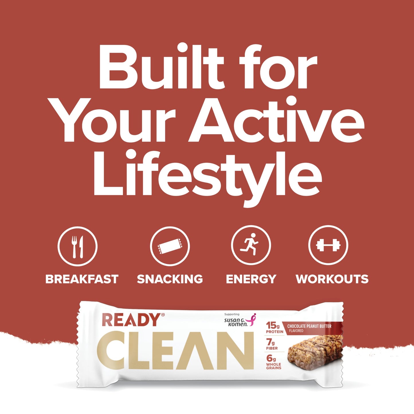 Ready® Protein Bars – High-Protein Snack With 15G Whey Protein, All-Natural Ingredients, Supports Lean Muscle And Recovery, No Artificial Sweeteners – Chocolate Peanut Butter, 12-Pack