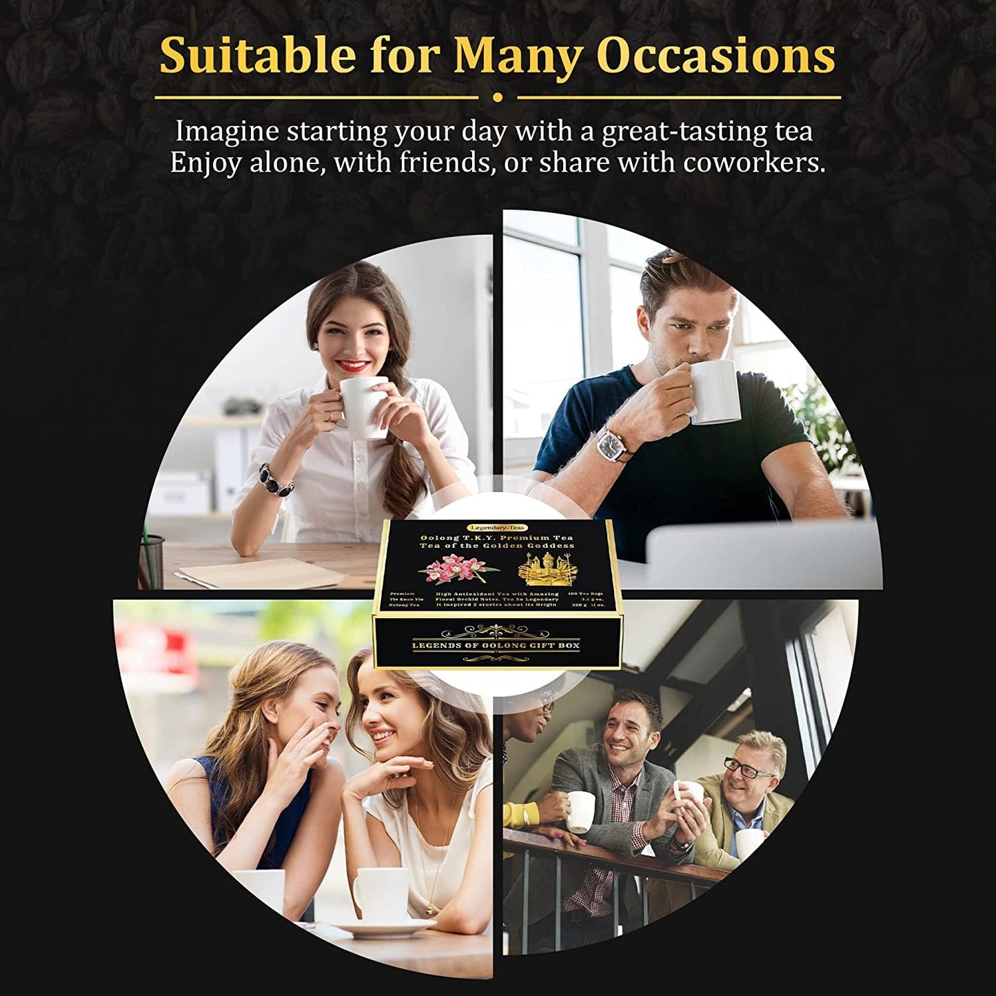 Legendary-Teas Oolong T.K.Y. Pyramid Tea Bags 75 Pack Sealed In Foil Pouches (Oolong T.K.Y. Tea, 75 Pack Box)