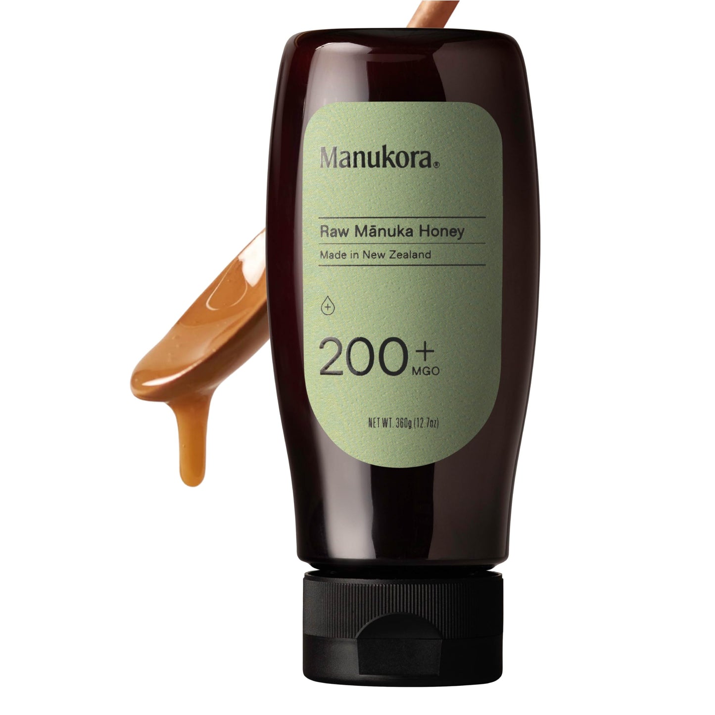 Manukora Raw Manuka Honey, MGO 200+, New Zealand Honey, Non-GMO, Traceable from Hive to Hand, Daily Wellness Support - 360g (12.