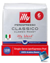 Illy Coffee IperEspresso Capsules - Single-Serve Coffee Capsules & Pods - Classico Lungo Medium Roast - Notes of Caramel Orange Blossom and Jasmine - 100% Arabica - 18 Count (Pack of 6)