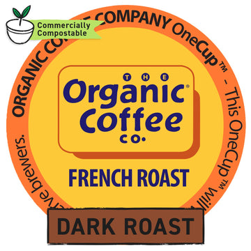 The Organic Coffee Co. Compostable Coffee Pods - French Roast (36 Ct) K Cup Compatible Including Keurig 2.0, Dark Roast, Usda Or