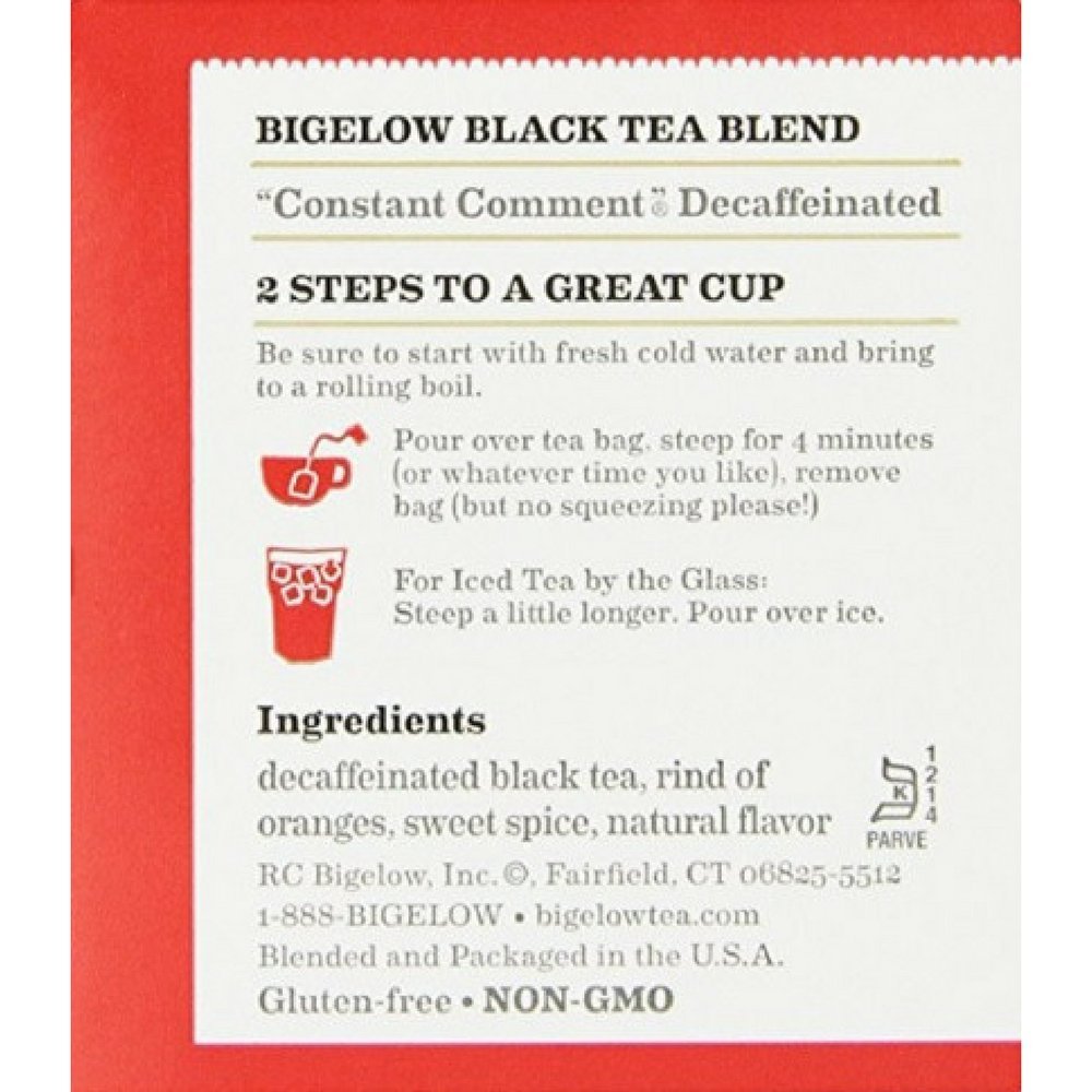 Bigelow Tea Constant Comment Decaf 20 Bags (Pack Of 4)