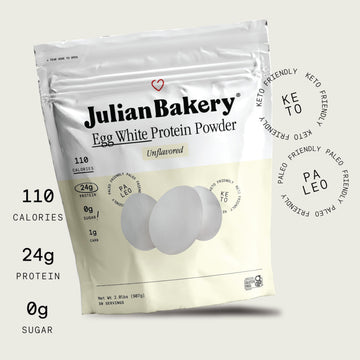 Julian Bakery Paleo Thin Protein Powder | Egg White | Unflavored | 25g Protein | Soy-Free | GMO-Free | Three 2 LBS Bags | 90 Ser