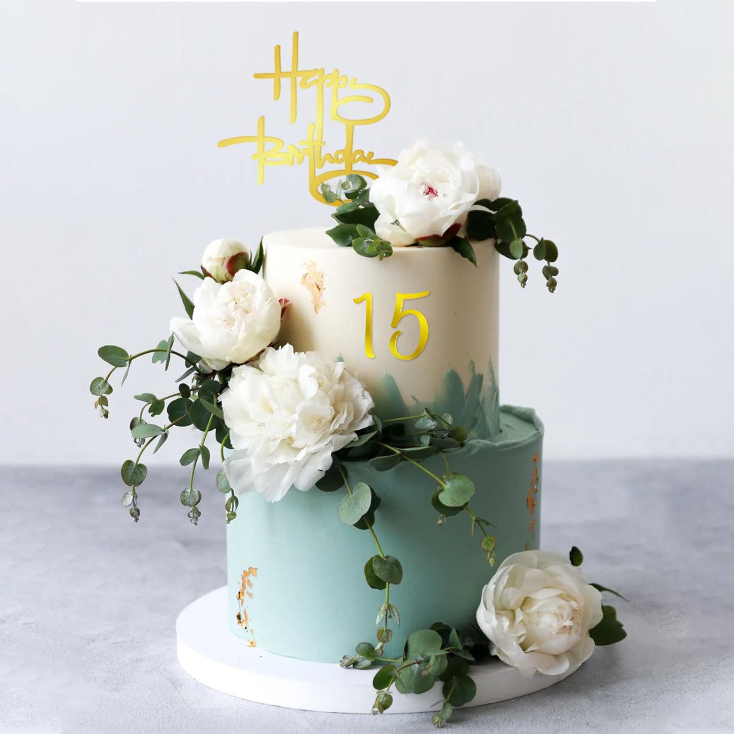 50 Pcs Gold Happy Birthday Cake Topper Acrylic Birthday Cupcake Topper Pick For Birthday Party Cake Desserts Pastries Decoration