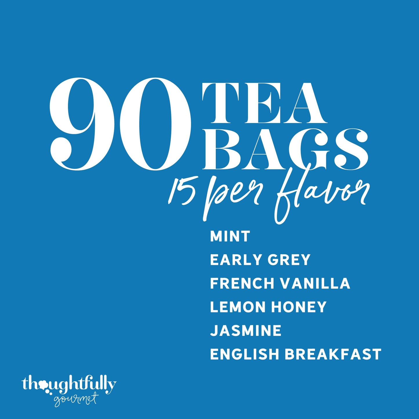 Thoughtfully Gourmet Tea Affirmations Gift Set, 6 Flavours with Bible Verses, 90 Count