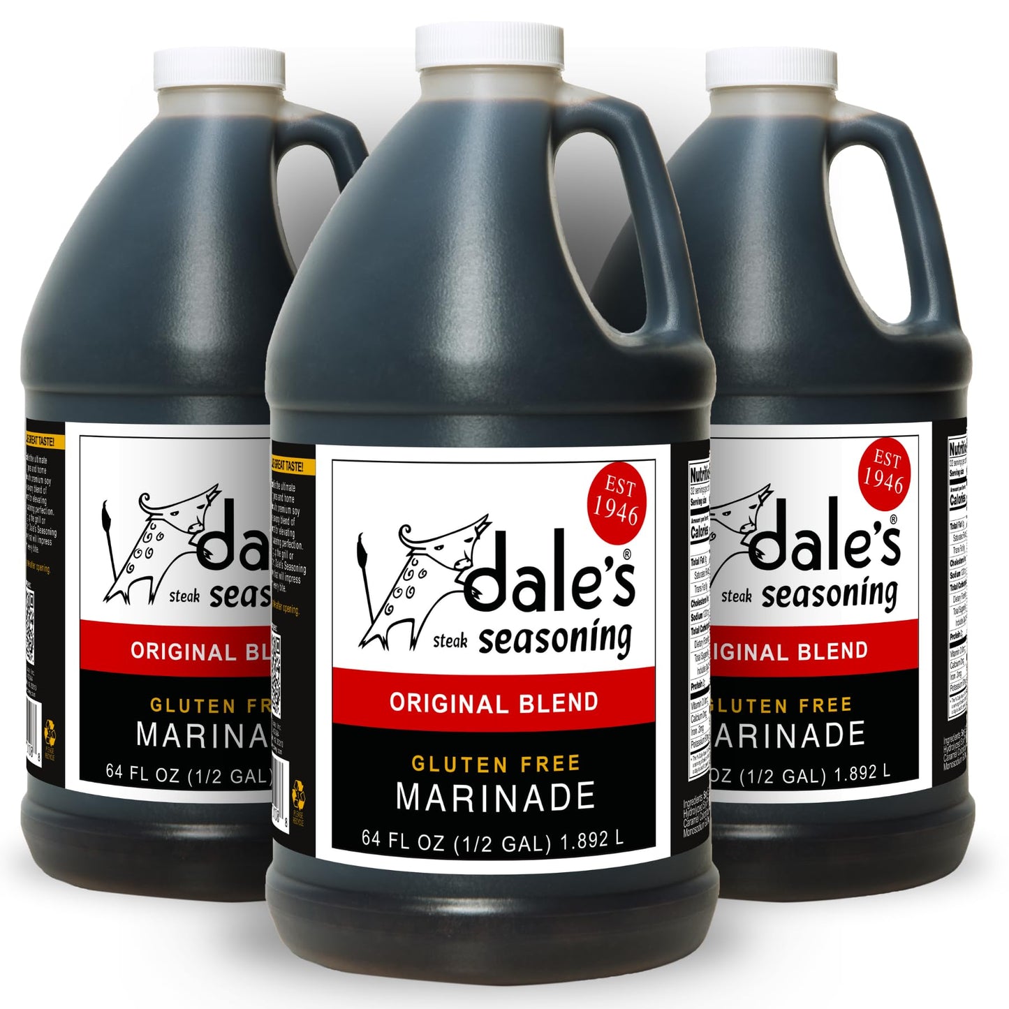Original Steak, Poultry and Vegetable Seasoning By Dale's, Gluten Free | Delicious on All Meats, Fish, and Vegetables | 64 oz Bo