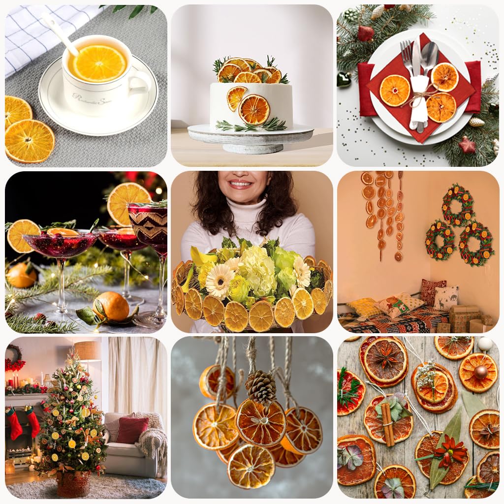 Fraunitsh Dried Orange Slices, Dehydrated for Cocktail Garnish, 3.17oz/90g, No Sugar, No Additives