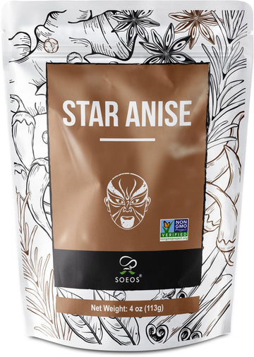 Soeos Star Anise, Anise Seeds, Whole Chinese Star Anise Pods For Baking And Tea, Star Anise Whole, 4 Oz