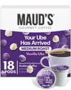 Maud's Vanilla Ube Flavored Coffee Pods, 18 ct, Medium Roast Flavored Coffee in Recyclable Single Serve Pods - 100% Arabica Bean