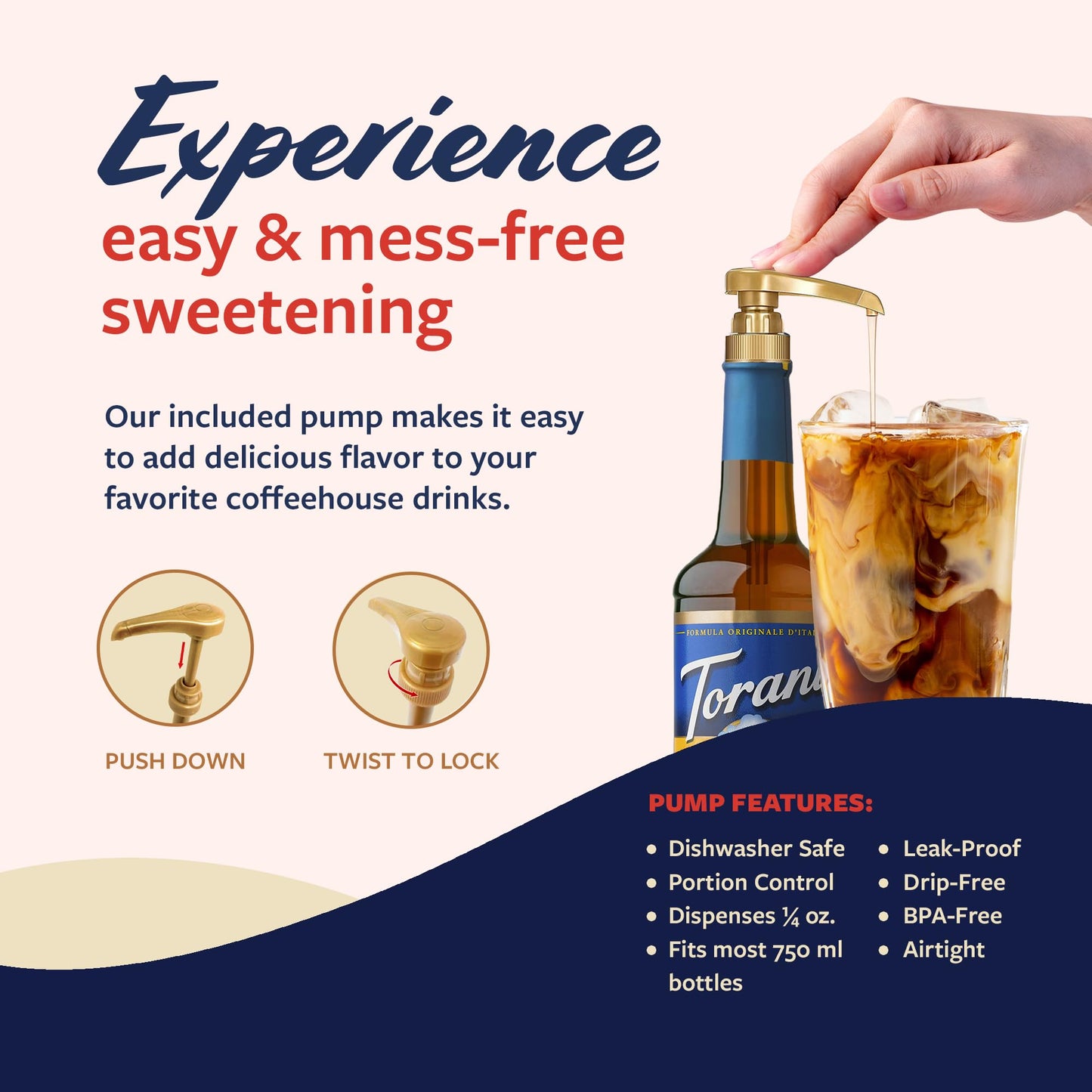 Torani Sugar Free Coffee Syrup, Brown Sugar Cinnamon Flavored Syrup For Drinks, Zero Calorie, Pump Included, 25.4 Fl Oz