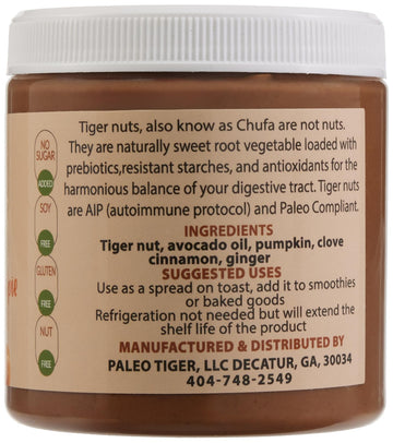Paleo Tiger Pumpkin Pie Tiger Nut Butter, Coconut Free, AIP, Nut Free, 8 Ounces