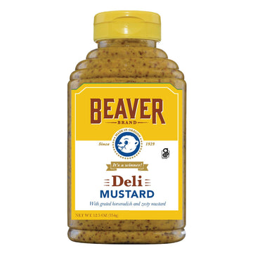 Beaver Deli Mustard, 12.5 Ounce Squeeze Bottle (Pack Of 6)