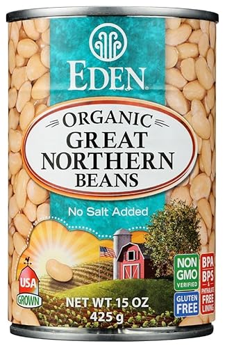 Eden Organic great Northern Beans No Salt Added 15-Ounce cans (Pack of 12) (Value Bulk Multi-Pack)