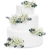 Rinlong Pre-made Cake Toppers Flowers Cake Decorations Baby's Breath Eucalyptus Wedding Cake Decorating Flowers Decor Christenin
