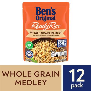 Ben'S Original Ready Rice Whole Grain Medley Flavored Rice, Easy Dinner Side, 8.5 Oz Pouch (Pack Of 12)