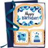 Happy Birthday Cookies Blue Gift Basket For Men And Boys Him Decorated Sugar Cookie Gift Box Mens | Nut Free | 3 Pack | Kosher