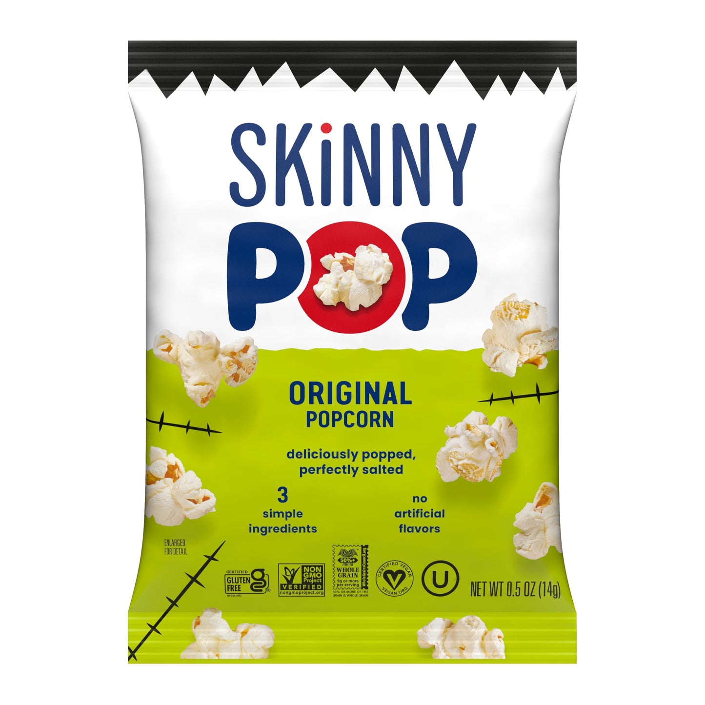 SkinnyPop Popcorn Original Trick or Treat Snack Bags Gluten-Free Non-GMO Snacks 0.5oz 12 Count