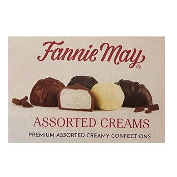 Fannie May Milk And Dark Chocolate Assorted Creams, Signature Wrapped 1 Lb. Box - Gift Basket With Gift Tag & Insulated Shipper