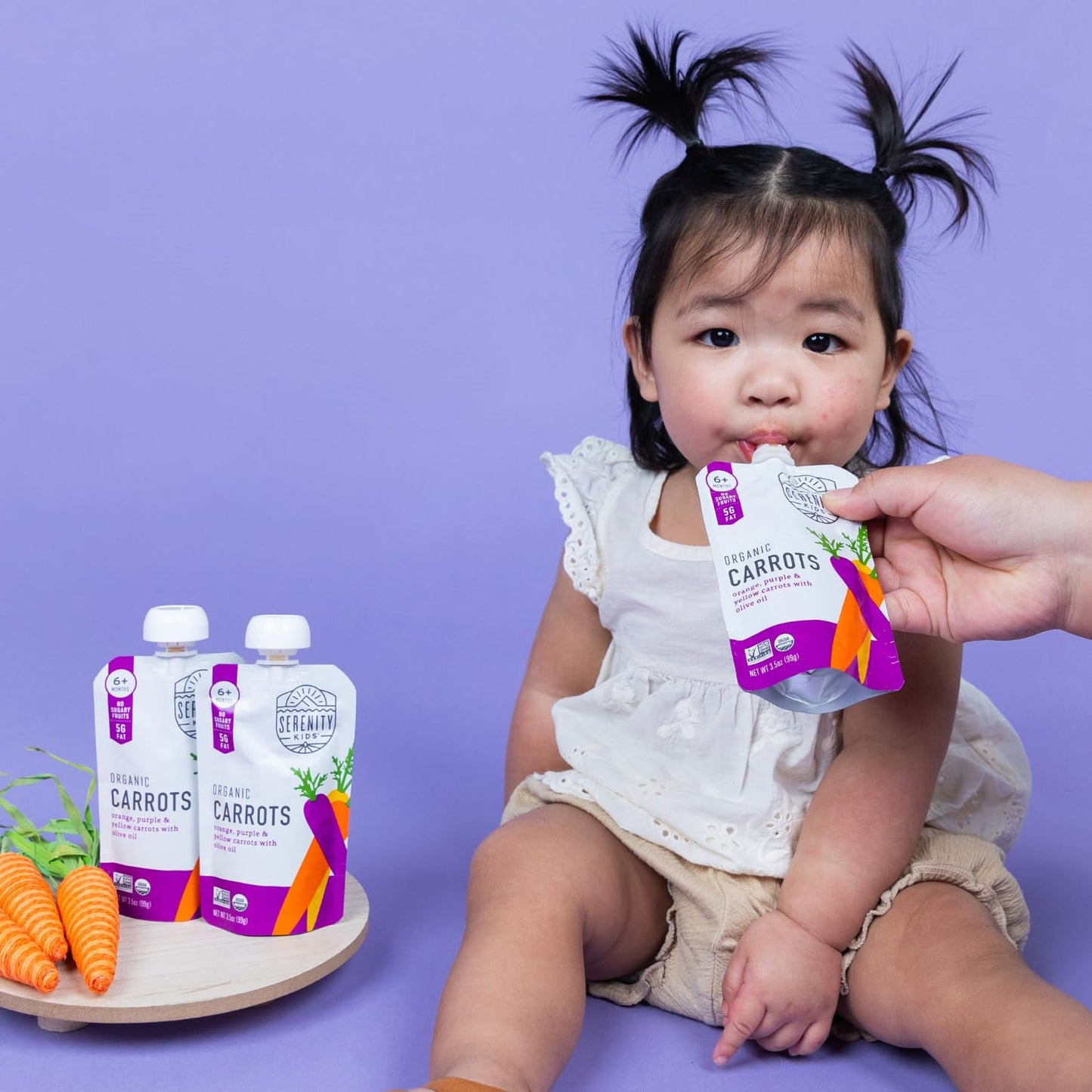 Serenity Kids 6+ Months Certified Organic Baby Food Pouches Veggie Puree No Sugary Fruits Or Added Sugar Allergen Free 3.5 Ou