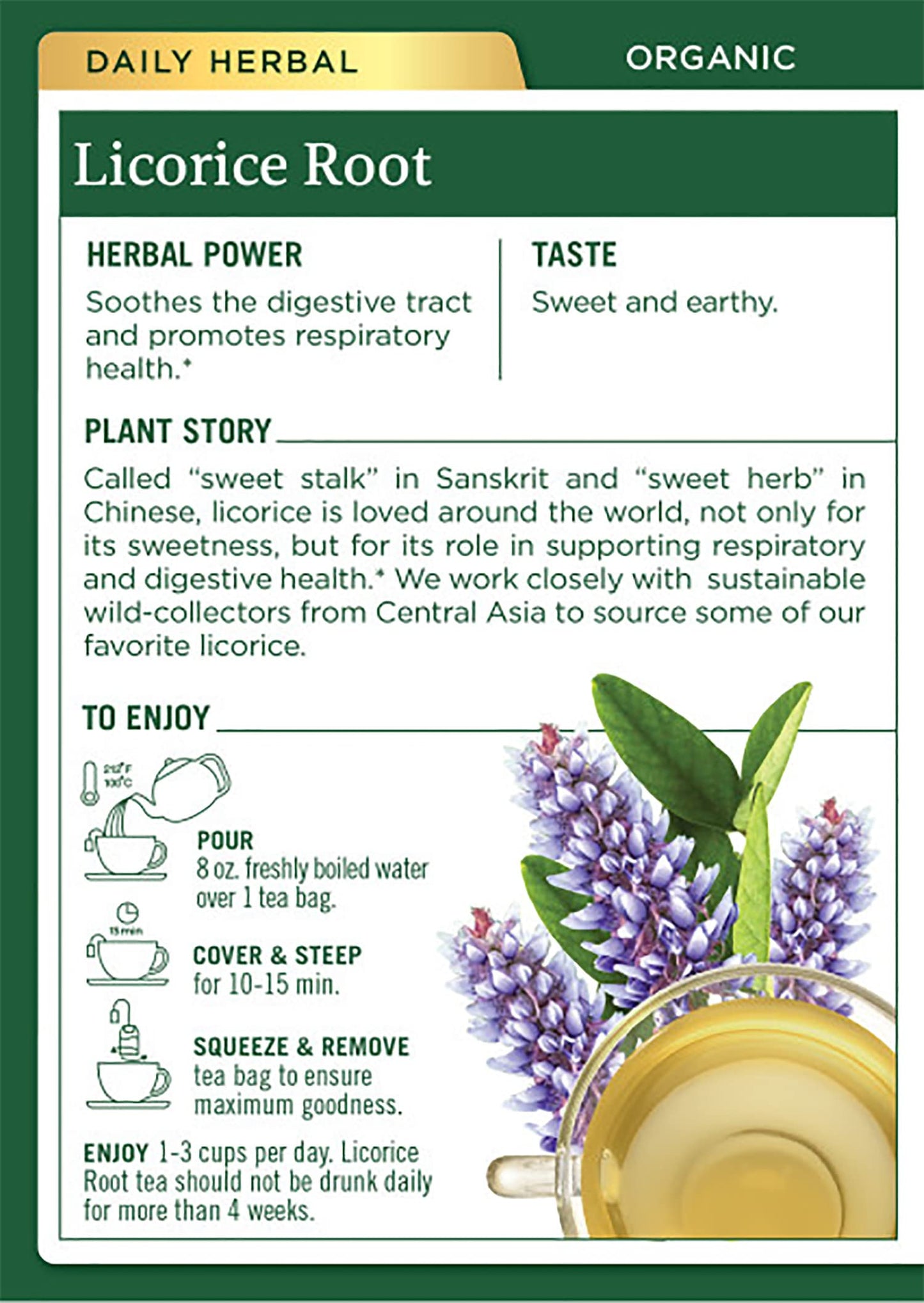 Traditional Medicinals Organic Licorice Root Herbal Tea, 16 Count