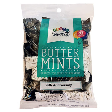 Party Sweets 25Th Wedding Anniversary Premium Buttermints, Appx. 300 Mints (Pack Of 6-7 Oz Bags)
