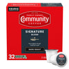 Community Coffee Signature Blend Dark Roast Single Serve Keurig K-Cup Pods 32 Ct Box