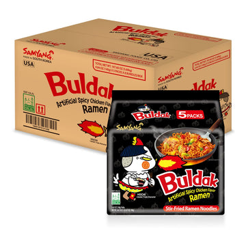 Samyang Buldak (Korean) Hot Spicy Chicken Stir Fried Ramen (Noodles) 4.94 oz (Pack of 40)