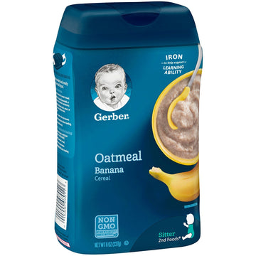 Gerber Oatmeal And Banana Baby Cereal, 8 Ounce (Pack Of 6)