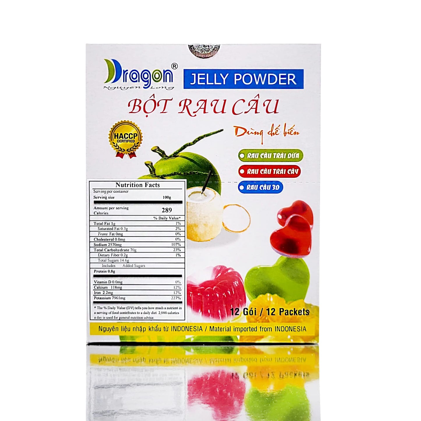 Dragon Coconut Jelly Powder 0.35 Oz / Bot Rau Cau 10 G (Pack Of 12)