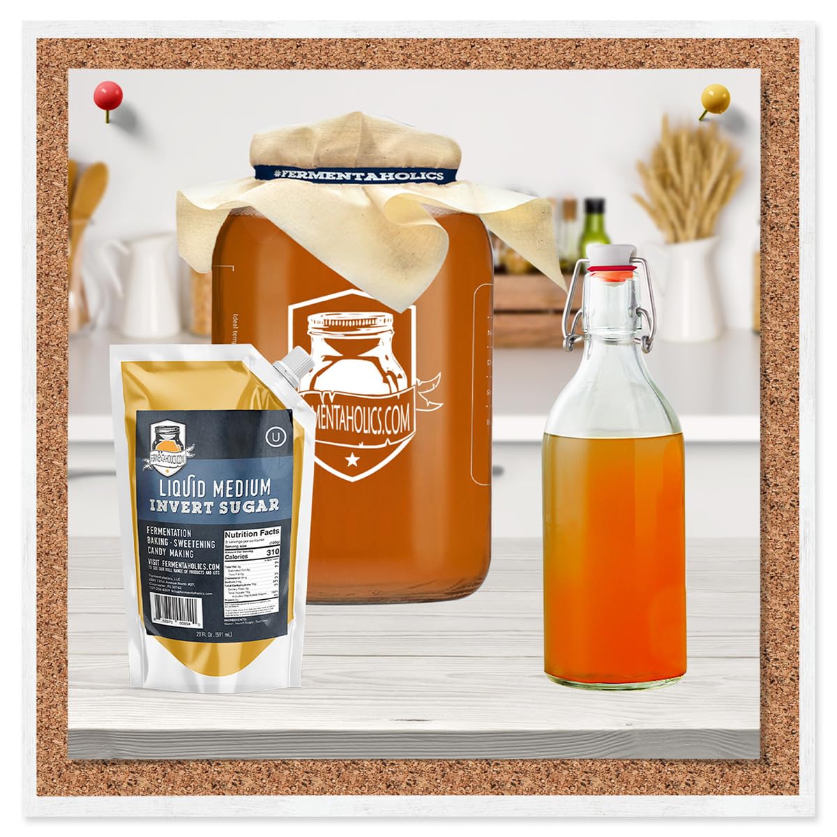 Fermentaholics Liquid Invert Sugar Syrup - 20 fl oz - Clear - Ideal for Fermentation, Baking, Sweetening, Candy Making, Ice Cream
