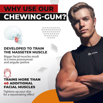 Jawliner Fitness Chewing Gum (2 Months Pack) Jawline Gum - Sugar Free Gum - Cinnamon Honey Gum - Double Chin Reducer - Jawline E