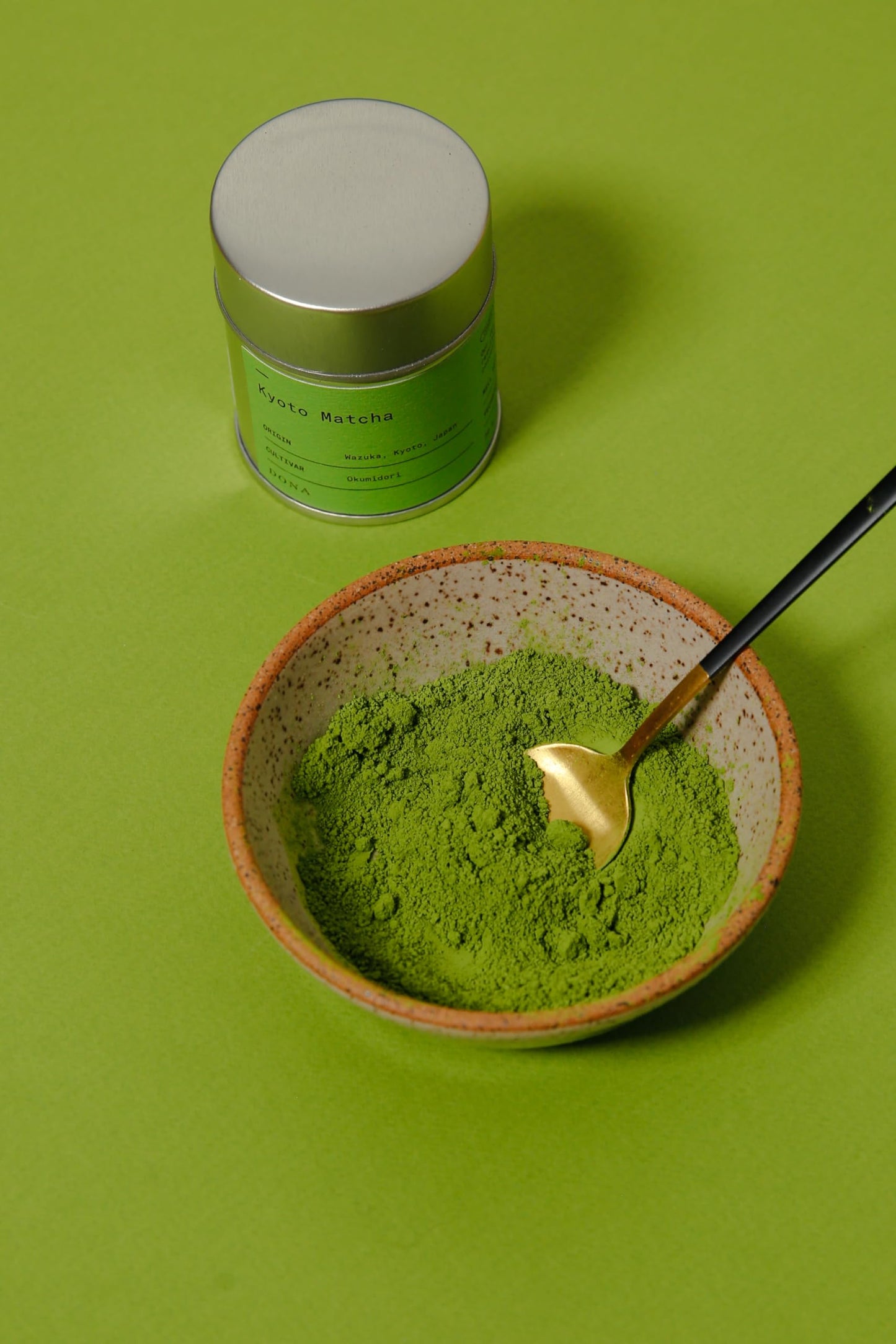 DONA Ceremonial Grade Matcha - Stone-Milled, 30g Canister, Airtight Sealed, Ideal for Hot or Iced Tea