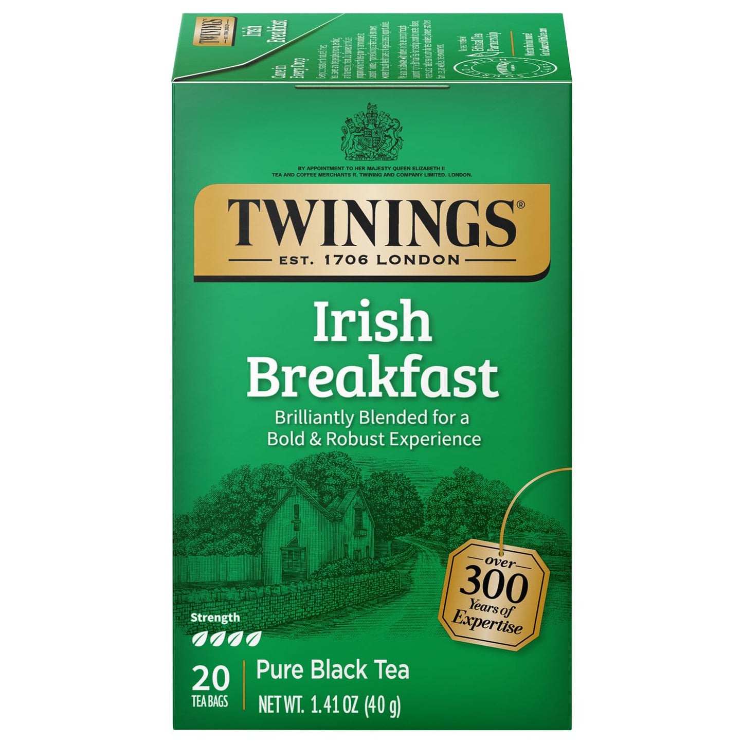 Twinings Of London Irish Breakfast Black Tea Bags, 20 Count