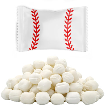 Sports Buttermints, Mint Candies, After Dinner Mints, Butter Mint Candy, Fat-Free, Kosher Certified, Individually Wrapped (Baseball, 110 Pieces)