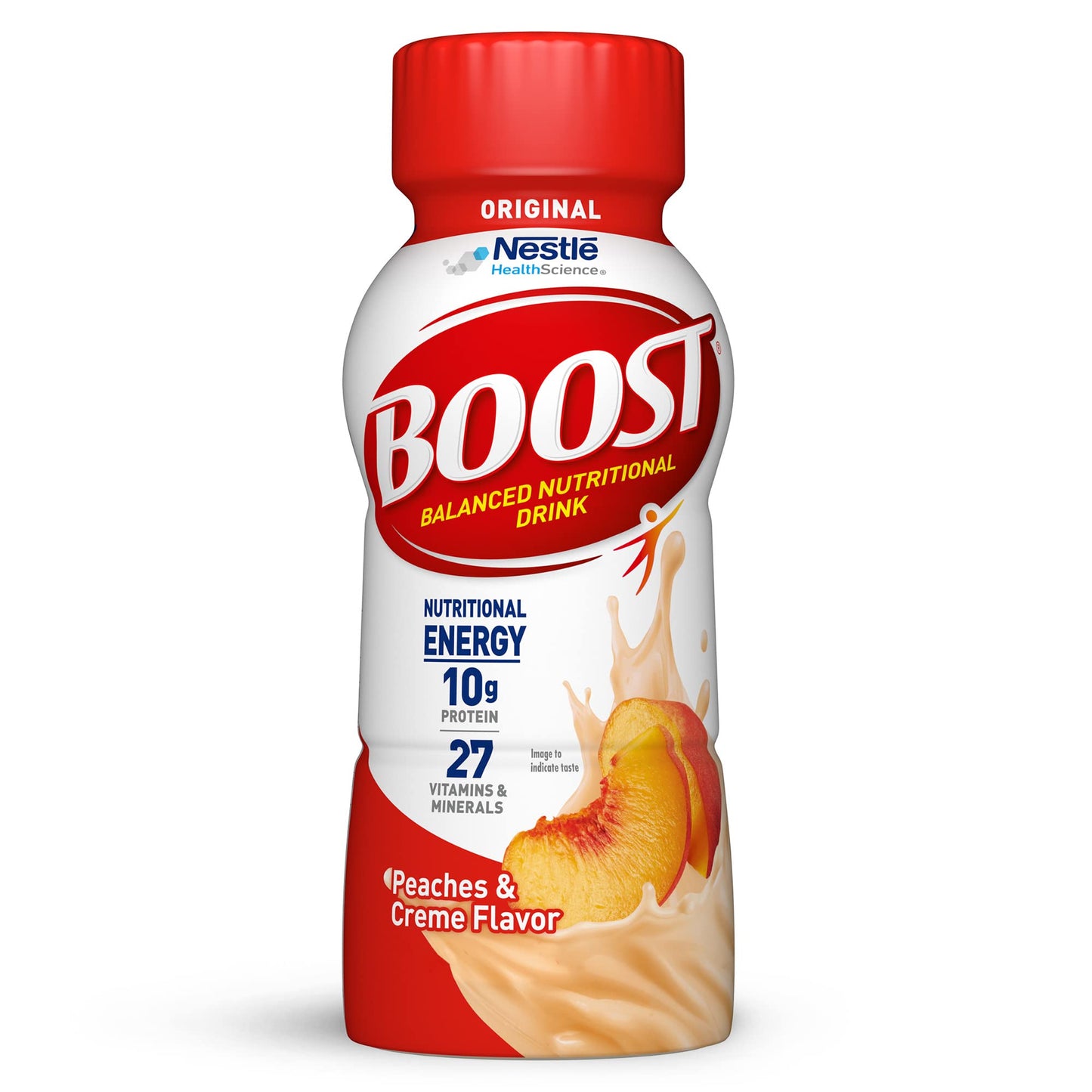 BOOST Original Nutritional Drink, Peaches & Cream, 8 fl oz, Pack of 24