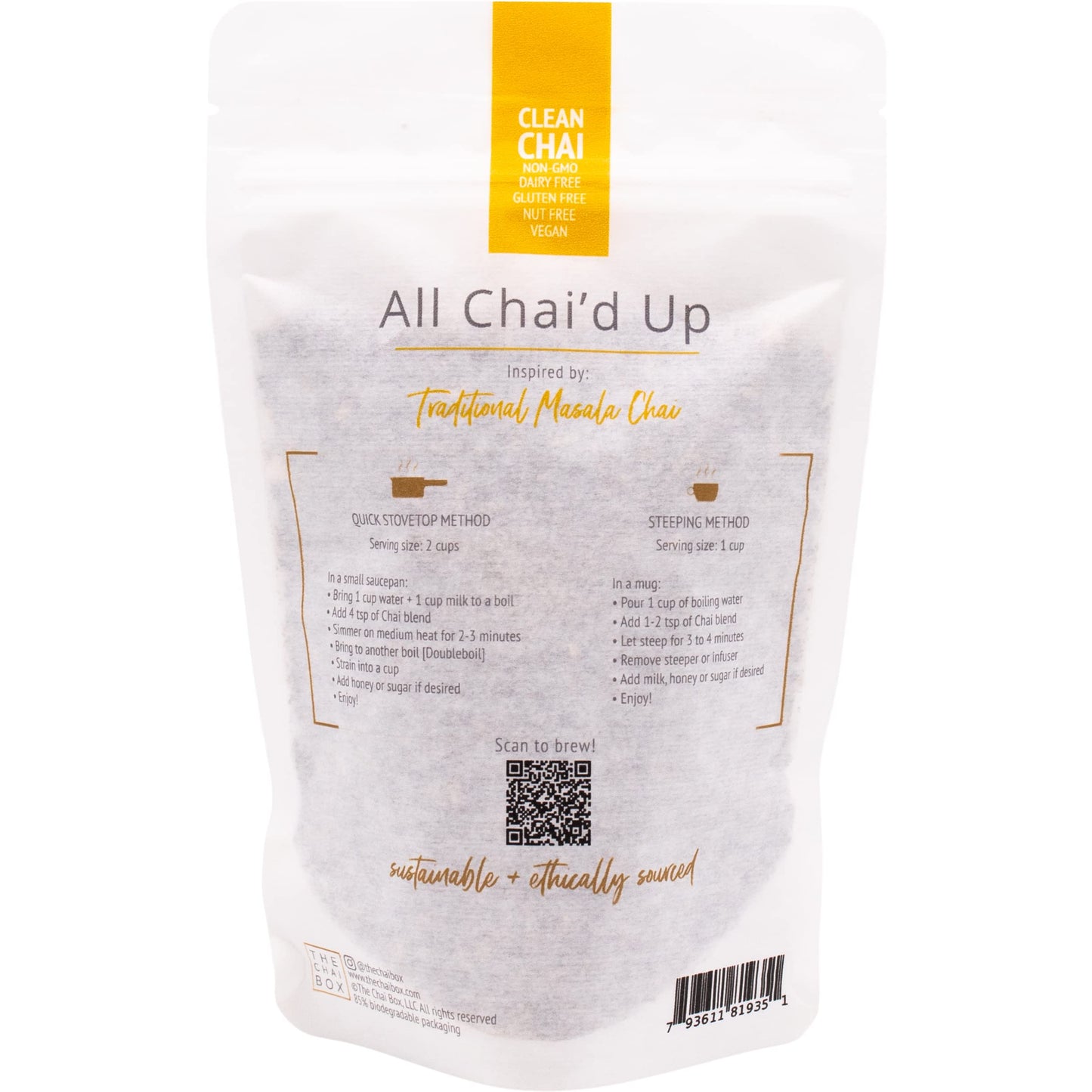 The Chai Box Loose Leaf 100% Organic Black Tea - Featured In Oprahs Favorite Things | Caffeinated Black Tea With Ginger, Cinnamon, Clove, Fennel & Cardamom (Pack Of 1) 2.5 Oz | Makes 25 Cups | Small Batch Loose Leaf Tea With Whole, Enhanced Spices