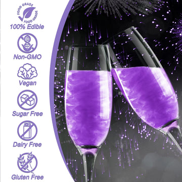 Edible Glitter - Purple Luster Dust Edible for Drinks Cakes, Food Grade Cake Decorating Shimmering Glitter, Sprinkle Powder Glit