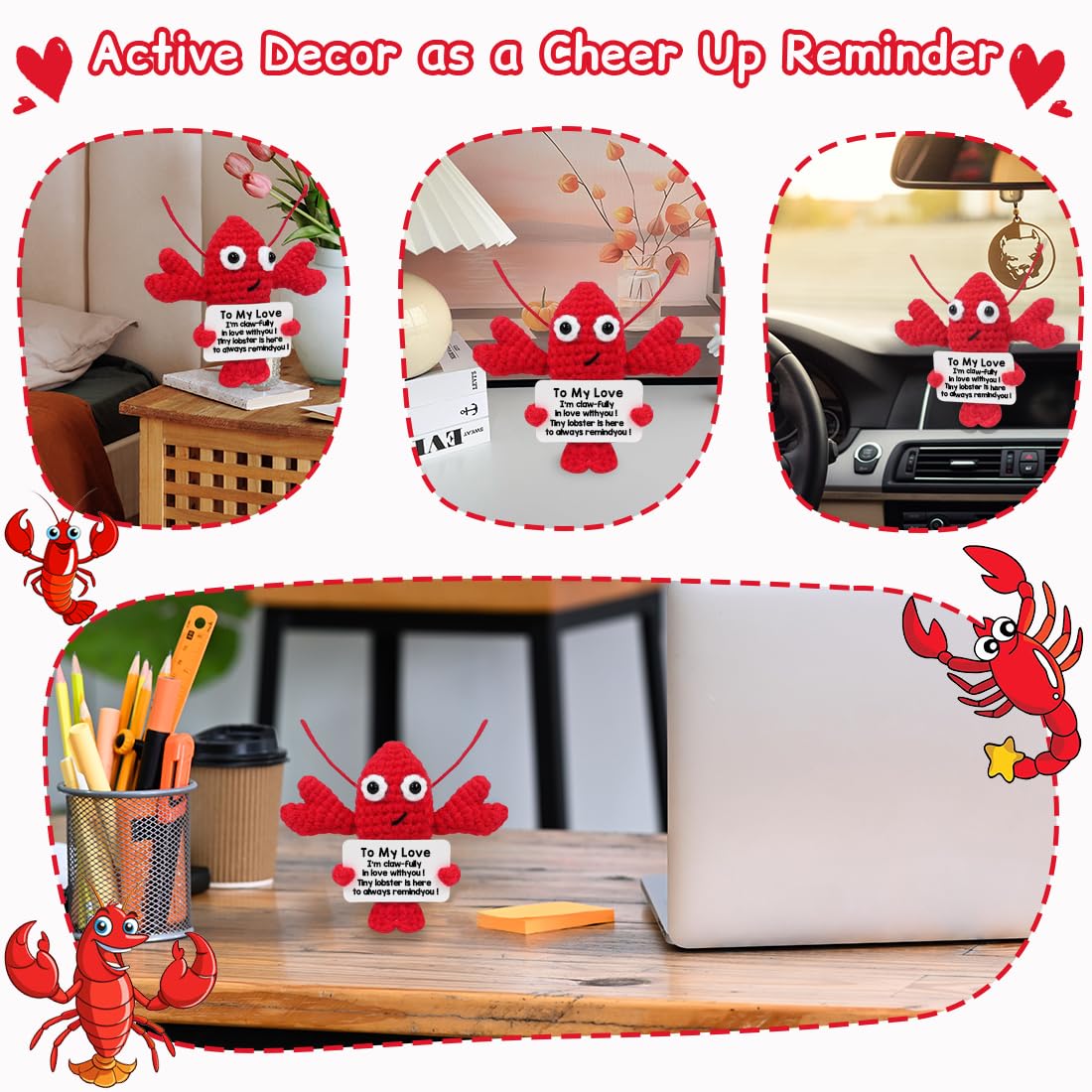 Royid Crochet Lobster Gift for Him/Her, Red, Polyester, Perfect for Birthdays and Anniversaries