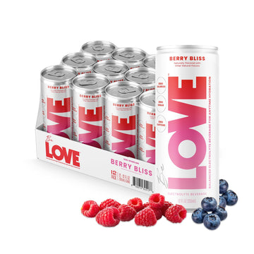 Be LOVE Electrolyte Still Beverage - Flavored Beverage for Daily Hydration Exercise Work & Wellness - Magnesium Potassium & Sodium - Zero Sugar Gluten Free (Berry Bliss 12oz x 12ct)
