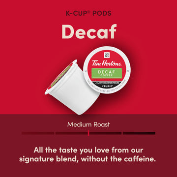 Tim Hortons Decaf, Medium Roast Coffee, Single-Serve K-Cup Pods Compatible With Keurig Malt-Inspired, 100Ct K-Cups