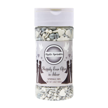 Mystic Sprinkles Wedding/Bridal Sprinkles Mixes (Happily Ever After In Silver Sprinkle Mix 3.8Oz)