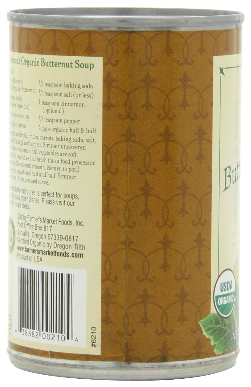 Farmer'S Market Foods Organic Butternut Squash, 15-Ounce Cans (Pack Of 12)