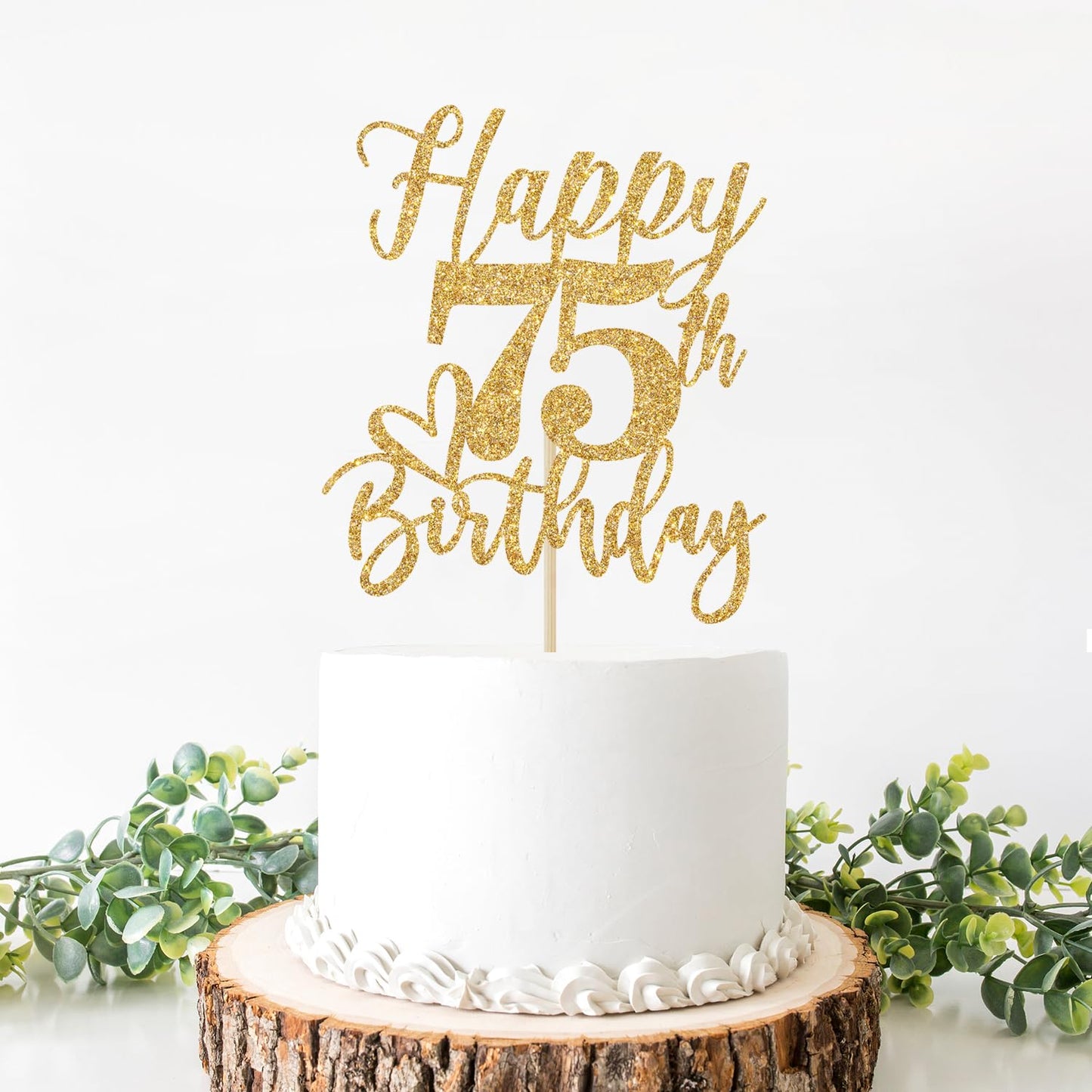 Happy 75Th Birthday Cake Topper, 75Th Birthday Cake Decorations, Cheers To 75 Years, 75 And Fabulous, 75Th Birthday Party Decora
