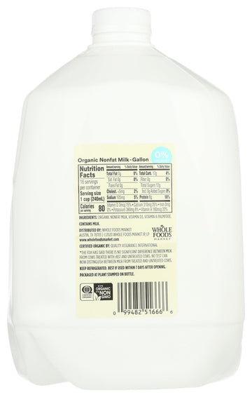 365 by Whole Foods Market Organic Fat Free Milk, 128 OZ
