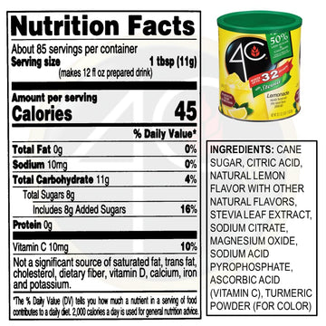 4C Reduced Sugar Powdered Drink Mix Canisters, Iced Tea 3 Pack, 28 Quarts, Family Sized Canister, Thirst Quenching & Refreshing